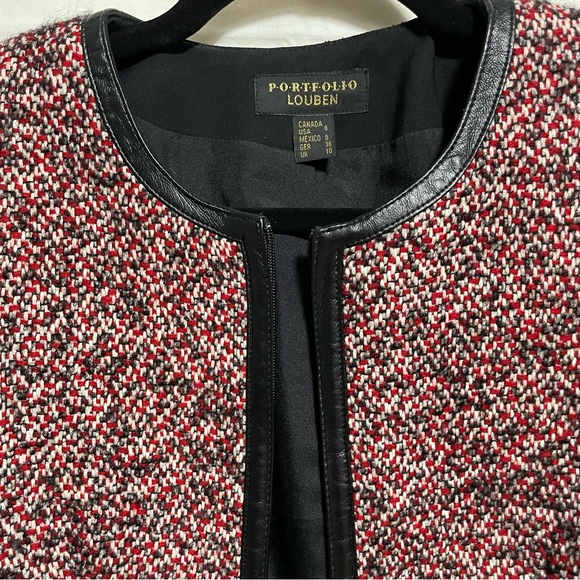 PORTFOLIO LOUBEN ZIP UP BLAZER WOOL COTTON MOHAIR ALPACA POLIAMIDE BLEND SIZE 8 - Picture 7 of 14